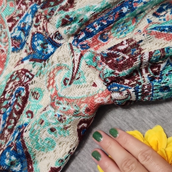 Y2K Xhilaration Paisley Print Lacey Sleeveless Summer Mini Tank Dress - Picture 8 of 14